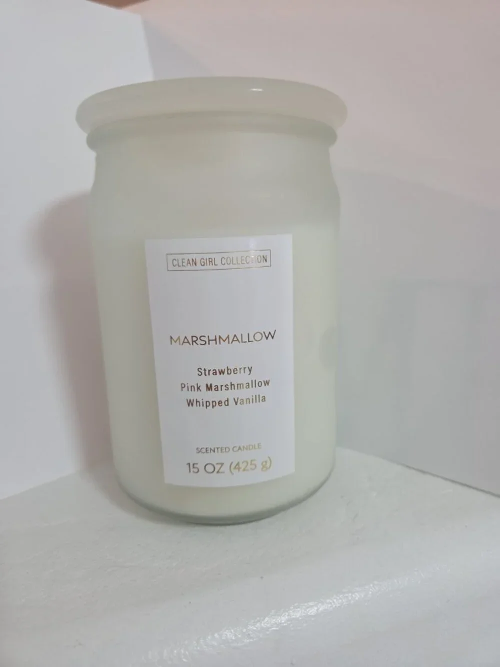 Marshmallow Scented Candle • Clean Girl Collection • 15 oz